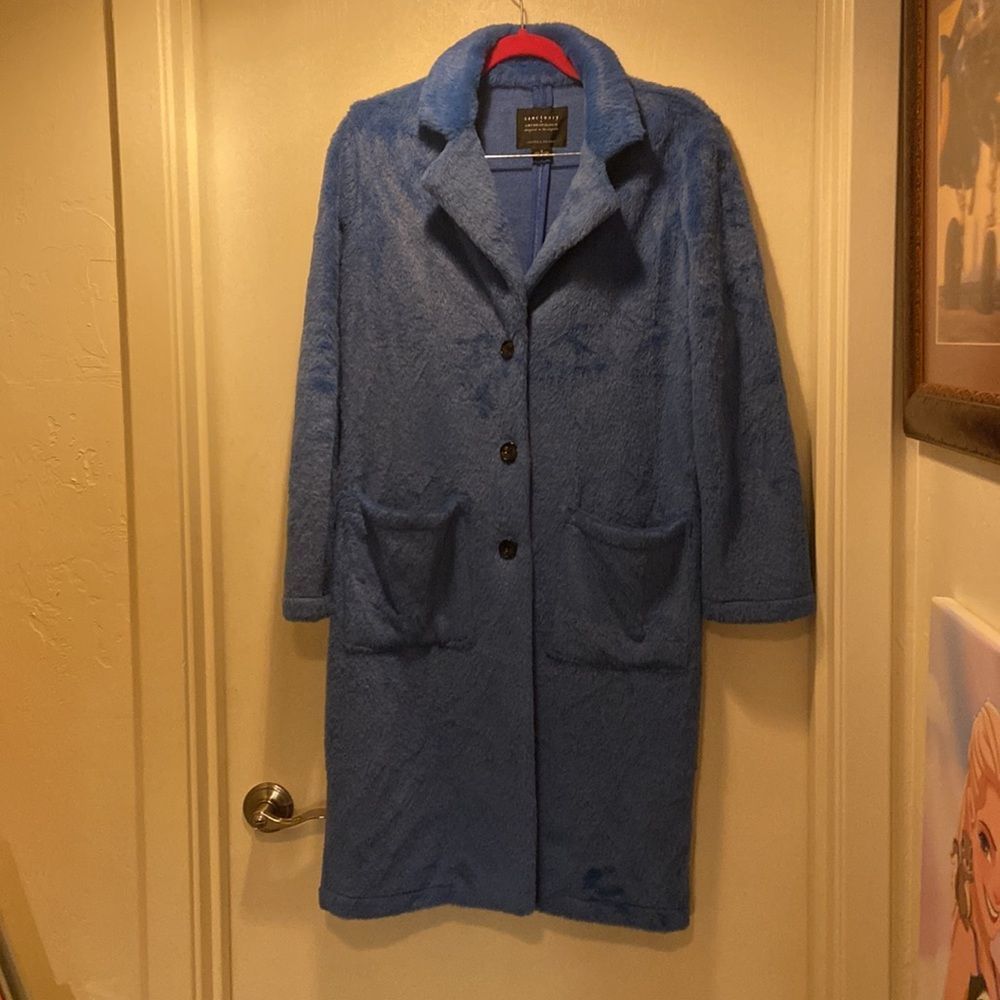 Anthropologie Sanctuary EUC furry blue coat small - Picture 7 of 9